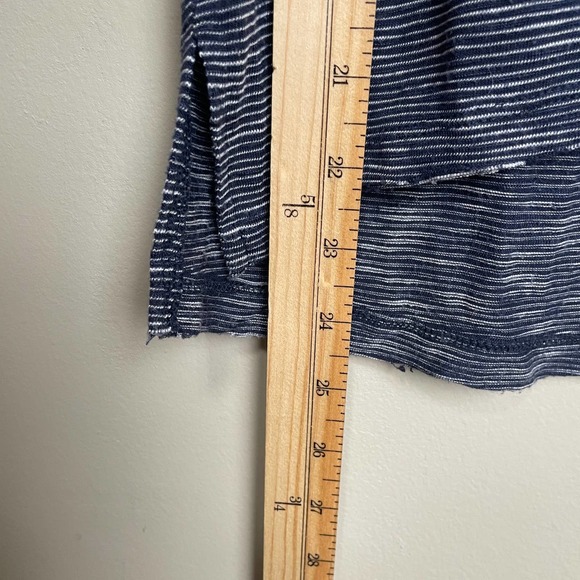 Volcom V-neck Slouchy Short Sleeve Striped Tee Blue White M-S - Picture 5 of 7